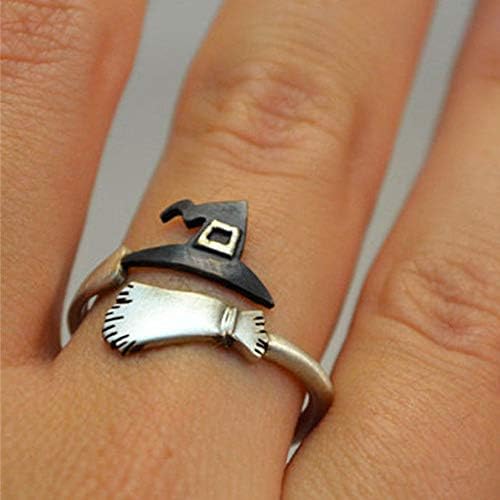 Anéis de dedo para mulheres Cosplay de dedo fofo anéis correspondentes Party Witch Anel Open Ring Jóias de Halloween Anéis ajustáveis