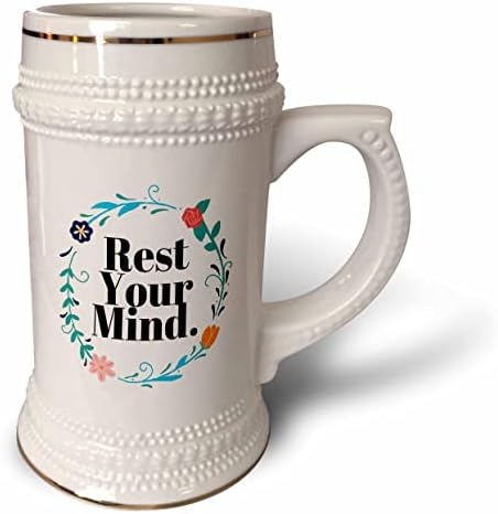 Imagem 3drose das palavras descanse sua mente com design de flores - 22 onças caneca