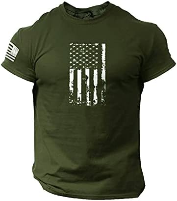 Camiseta de bandeira americana masculina verão casual de manga curta camisetas gráficas impressões tops tops fria muscle