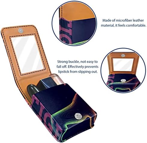 Bolsa de batom de batom de maquiagem de oryuekan com espelho portátil de armazenamento de armazenamento portátil portátil Organizador de armazenamento de brilho labial, desenho animado de cor de desenho animado Tiger de cor animal