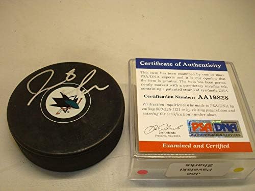 Joe Pavelski assinou San Jose Sharks Hockey Puck PSA/DNA CoA 1C - Pucks NHL autografados