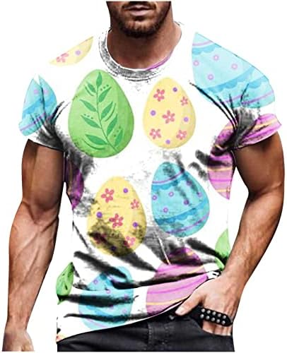 XIPCOKM Men Day de páscoa Trechir-dye Tees estampado blusas algodão camisetas de manga curta confortáveis