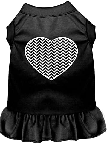 Mirage Pet Products 57-60 XXLBK Vestido de tela de teatro de coração preto Chevron, XX-Large