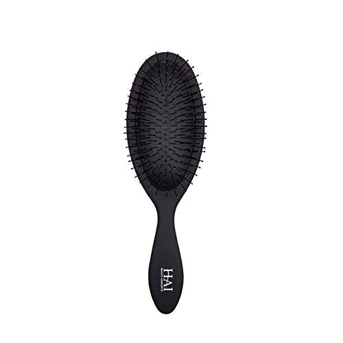 Hai Detangler - escova de pá de suavização premium para cabelos molhados ou secos com 4 laços de seda, dia e noite