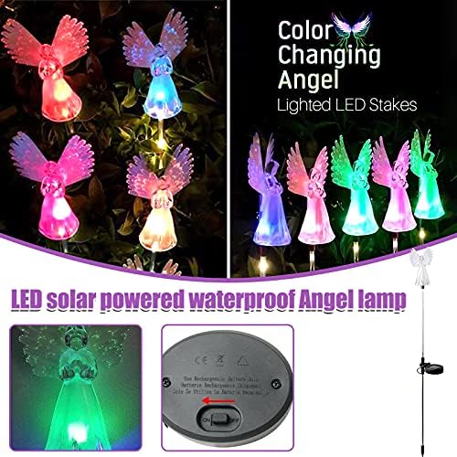 2pcs ao ar livre anjo solar luz Multi-Color LED à prova d'água Luz decorativa Ly1