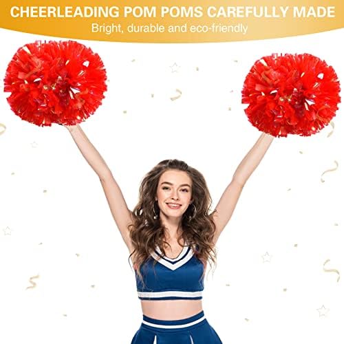 Yllshengyu 2pack 14 '' Cheerleader Pom Poms Cheerleading com bastão Handle for Team Spirit Sports Dance Cheer Pom Poms
