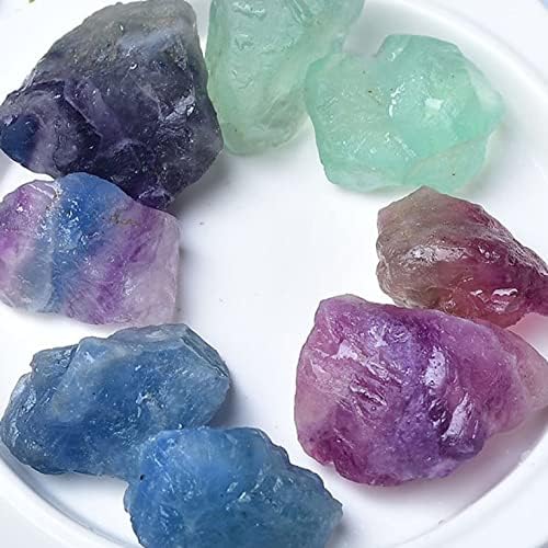 Cristal de cristal mrxfn e pedras curais de cristal natural jóia arco -íris colorida fluorite de pedra crua amostra mineral reiki decoração de energia aquário de aquário 1pc