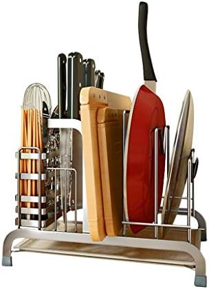 Llryn Pot tampa de tampa de tampa Rack de ferramentas de cozinha multifacetada pode organizar tábua de cortar, faca, pauzinhos, colher