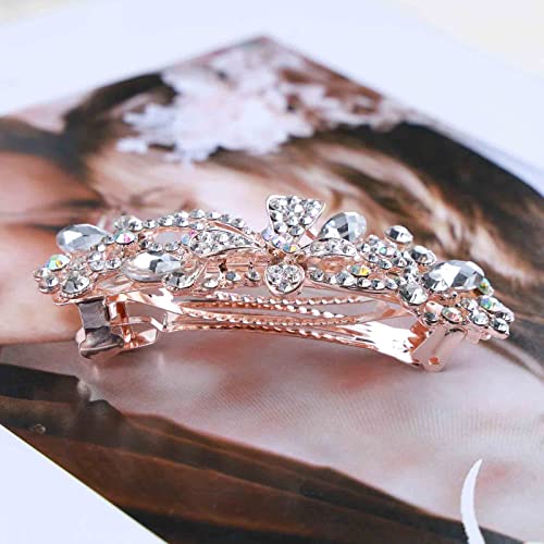 Qisogy cristal borboleta barrette ouro borboleta cristal hairpins shinestone gemstone caba barrette vintage cristal heliclip bling