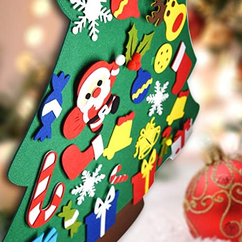 Fayoo Diy Felt Christmas Tree com ornamentos de 30pcs, presentes de Natal para crianças Ano Novo Decorações de parede de porta de natal de Natal