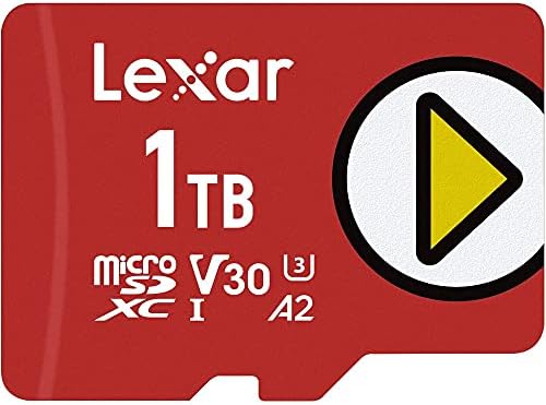 Lexar LMSplay001T-Bnnnu Play 1TB MicrosDXC UHS-I Memory Card até 150MB/S Leia 3 pacote