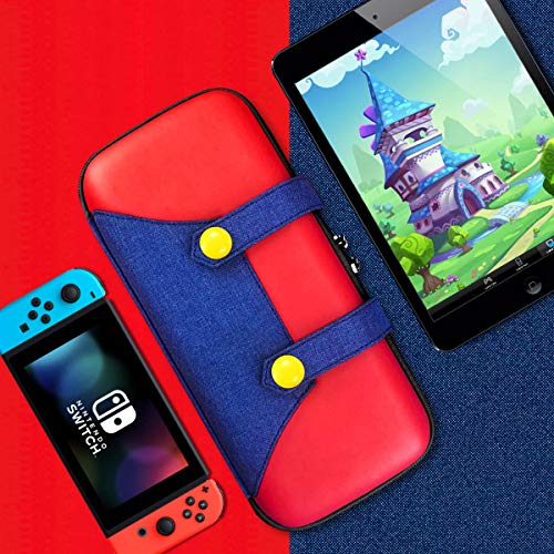 Caixa de transporte para Nintendo Switch, [Aparência atraente de lixo de cores] [Proteção completa] [Armazenamento grande] Caixa de transporte para Switch, Saco de caixa de transporte para Nintendo Switch Joy-Con & Acessories-Red