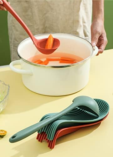 2 peças Silicone Spoon Rest, descanso de colher resistente ao calor, suporte de colher grande para o balcão da cozinha fogão, lava -louças em segurança.