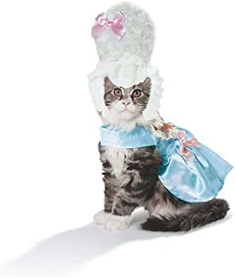 Bootic Marie Antoinette Cat Figustume, x-small, multicolor | Trajes de Halloween para animais de estimação, cães, gatos, coelhos, porquinhos -da -índia, dragões barbudos