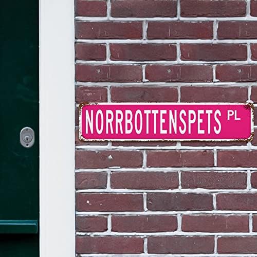 Norrbottenspets sinais de metal personalizados placas de metal norrbottenspets decoração presente para norrbottenspets amante animal animal rústico arte de arte de parede rústica sinal decorativo para quarto varanda da cozinha da cozinha