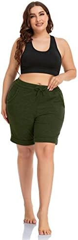 Zerdococean feminino plus size 10 ioga casual shorts shorts de pijama shorts atléticos andando com bolsos laterais