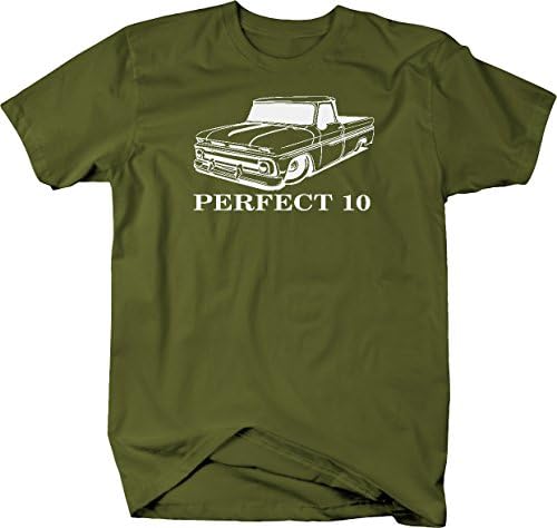 Impressão ousada perfeita 10 muscle car c10 hotrod frotside 1960-66 picape camiseta para homens