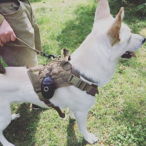 Cinto de cães táticos com coleira, coleira de cachorro de colete militar k9 com 2 alça de controle para cães grandes médios