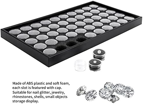 Caixa de armazenamento das dicas de arte da unha, 50 grades recipientes de gemas Manicure Manicure GLITTER GLITTER