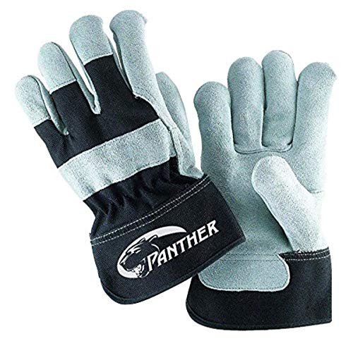 Galeton Panther Selecione as luvas de palmeira de couro BUFF preto e cinza 12 pacote 2134, X-Large