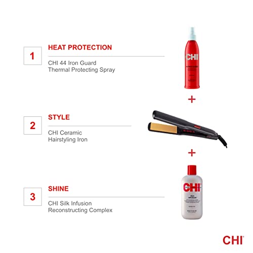 CHI G2 Cabelo Profissional Hairador de titânio Placas de cerâmica infundidas de chapas planas | Placas de 1 1/4 de Cerâmica de Cerâmica