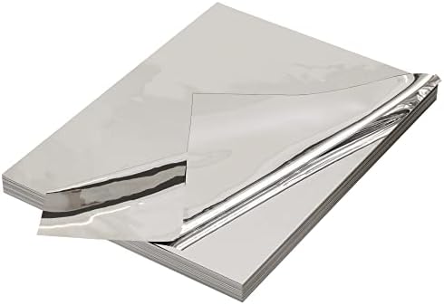 Crown Exibir lençóis prateados metálicos para embrulhar 100 CT I 20 em x 30 em folhas de papel alumínio para artesanato