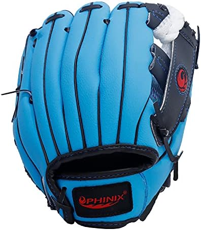 Phinix Baseball Glove Tee Ball Mitts 8.5 ''-10 '' com bola de espuma para crianças brincadeiras e treinamento