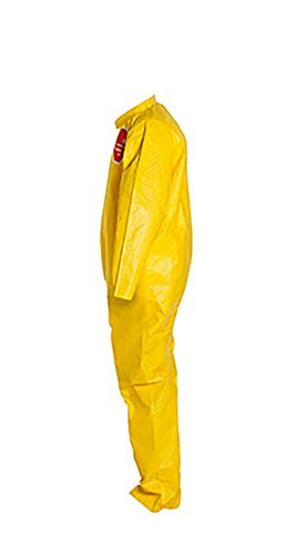 Dupont Tychem 2000 Resistente a produtos químicos descartáveis ​​com costuras e manguito aberto, amarelo, 3x-grande,