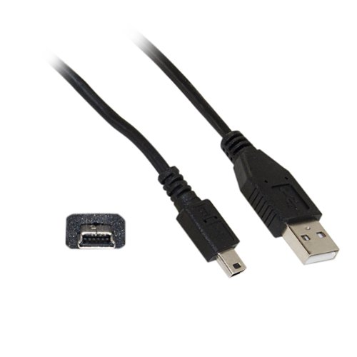 Cable Central LLC Mini Cabo USB de 6ft - Mini USB 2.0 Cabo do carregador Tipo A Male a 5 pinos Mini -B Male