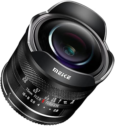 Meike 7,5 mm f2.8 grande abertura de abertura Ultra Wide Circular Fisheye Lens Manual Focus Lens Compatível com Compatível