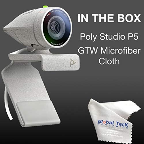 GTW Bundle Poly Studio P5 Webcam-Câmera de web profissional, vlog para reuniões on-line, YouTube, Tiktok, equipes, zoom, ringcentral,