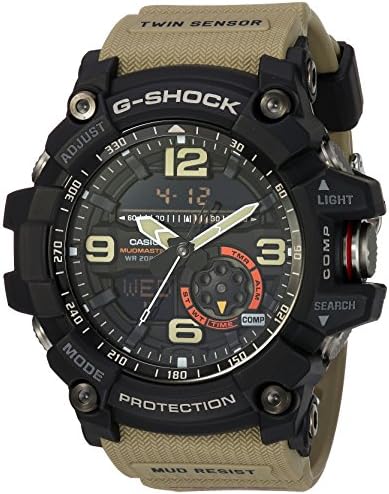 Casio G Shock Quartz Watch com correia de resina, bege, 30