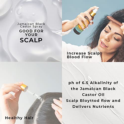 Spray de óleo de mamona preta jamaicana de Well 4 fl oz aumenta o crescimento do cabelo, espessando o cabelo, prevenir