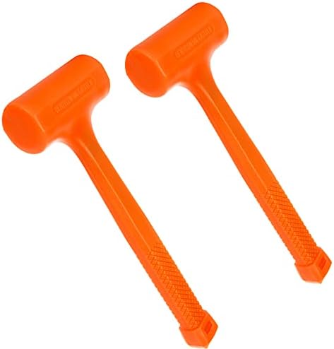 ACRUX7 1lb Dead Blow Hammer Conjunto de 2 PCs Hammer Borracha Neon Orange martelo martelo com revestimento de borracha que