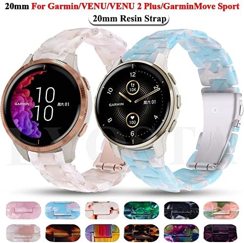 Ganyuu Resin Smart Watch Bands para Garmin Venu2/Venu 2 Plus Sq Straps Garminmove Sport Forerunner 245 645 WatchBand 20mm