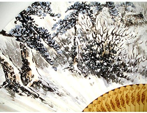 Antique viva pintada à mão Cena de inverno Pintura coreana arroz de amoreira branca de papel de bambu de bambu fã decorativo portátil