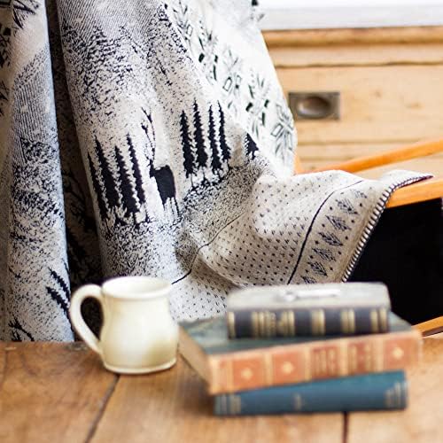 Denali Ultimate Comfort Rustic Throw Blanket com microplush leves acrílico, tecido super macio, americanos manchados à mão, laváveis ​​e secas, cobertores-Black Forest Friends Design