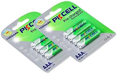PKCELL 8PC 1.2V AAA NIMH 1000mAH Bateria, NIMH AAA Bateria recarregável pré -pavorável