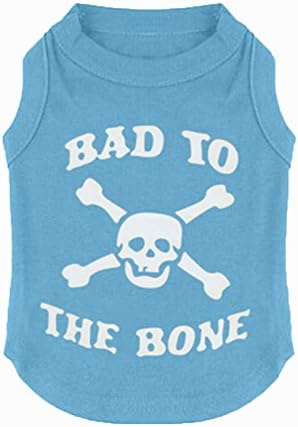 Jieya Small Dog T-shirt Pet Bad to the Bone Skull Pried Shirt Coat Roupos para cachorrinho