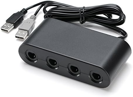 MUDAN O ADAPTADOR DO CONTROLADOR DE GAMECUBE, Adaptador do controlador NGC GameCube para Wii U, 4 Port Black Super Smash Bros GameCube Adaptador para Nintendo Switch, Wii U e PC USB