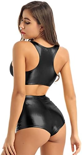 Sywiyi feminino brilhante tracksuit de traje mangas top