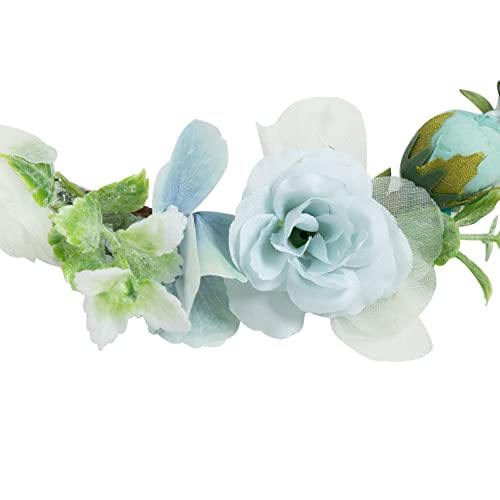 Jaweaver Blue Flower Crowns for Women, Bandas de Flores de Fada para Mulheres Acessórias Renascentárias, Coroa de Ministra