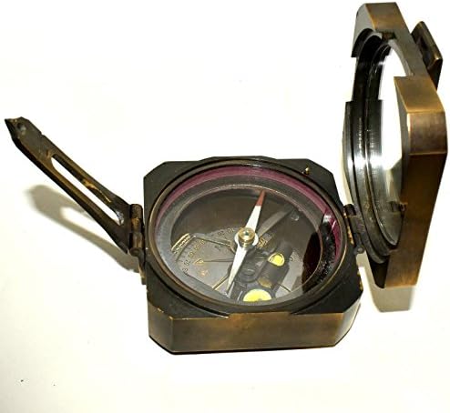 Brass sólidas do mundo náutico Kelvin & Hughes 1917 Brunton Compass/Antique Compass/Vintage Compass