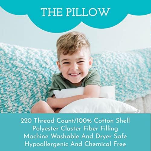 Pillow Toddler com travesseiro infantil - hipoalergênico suave - Melhor travesseiro para crianças! Melhor apoio do pescoço e sono! Distões melhores na cama, um berço ou na escola! Torna a viagem mais confortável!
