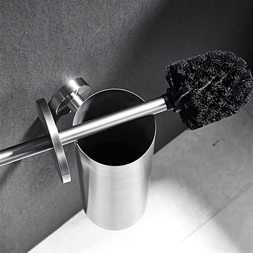 Escova de vaso sanitário de cama, escova de vaso sanitário suporte de parede montado em aço inoxidável ferramenta de