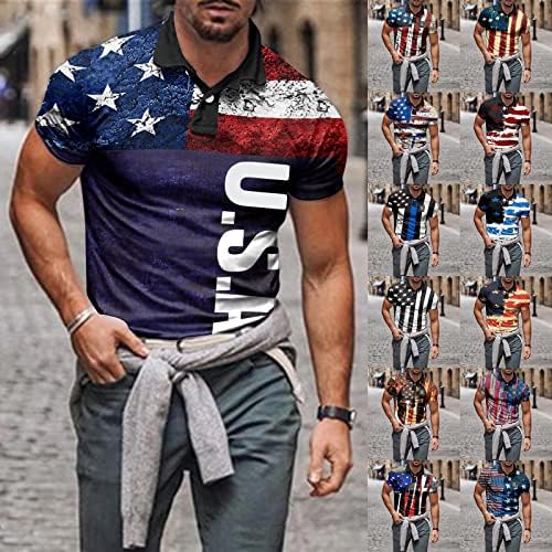 BMISEGM Summer Mens Dress Camisa Mens primavera Summer Summer Casual Independence Heat Press compatível com a máquina para