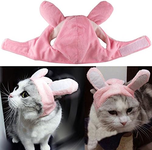 Bro'Bear Bunny Rabbit Hat com orelhas para gatos e cães pequenos Acessórios para figurinos de festa