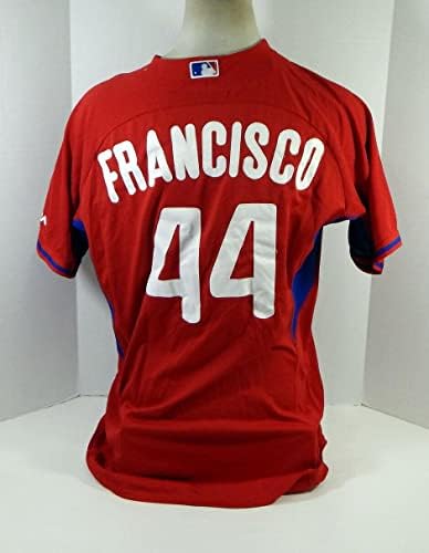 2014-15 Philadelphia Phillies Francisco 44 Game usou Red Jersey ST BP 46 610 - Jogo usado MLB Jerseys