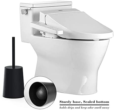 Brush e suporte do vaso sanitário Zaahh, escova de vaso sanitário com suporte preto para banheiros, escova de vaso sanitário com tampa