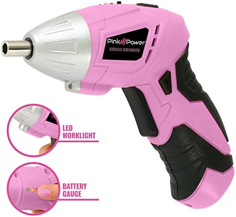 Conjunto de perfuração de energia rosa e kit de ferramenta de chave de fenda elétrica para o conjunto de ferramentas rosa